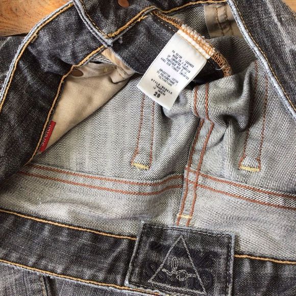 GUESS premium Vintage distressed jeans faded black ripped denim stretch size 29 - Picture 6 of 11